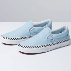 NWOT- Vans ‘Classic’ Slip-On Foxing Check Outsole Trim Sneakers